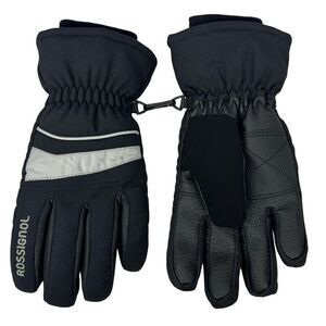 Rossignol Black Gray Ski Gloves Size Medium Knit Wrist Cuffs Outdoor Snow